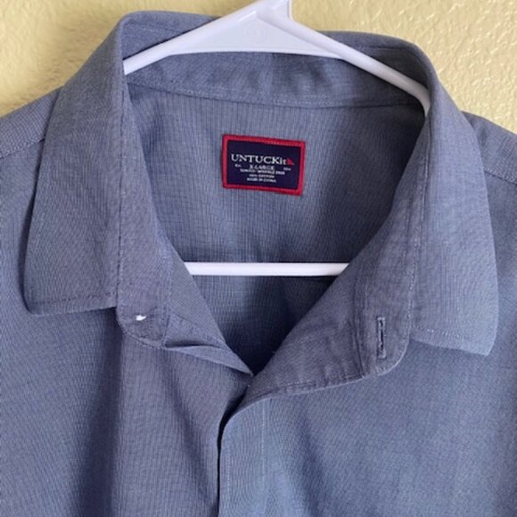 UNTUCKit Men's Button Up Long Sleeve Shirt XL Blue - Picture 2 of 7